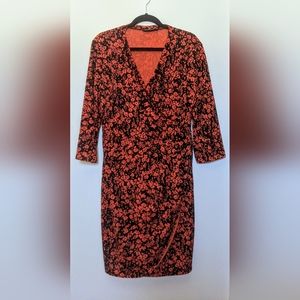 The Limited Faux Wrap Dress Abstract Pattern Career Wear size XL